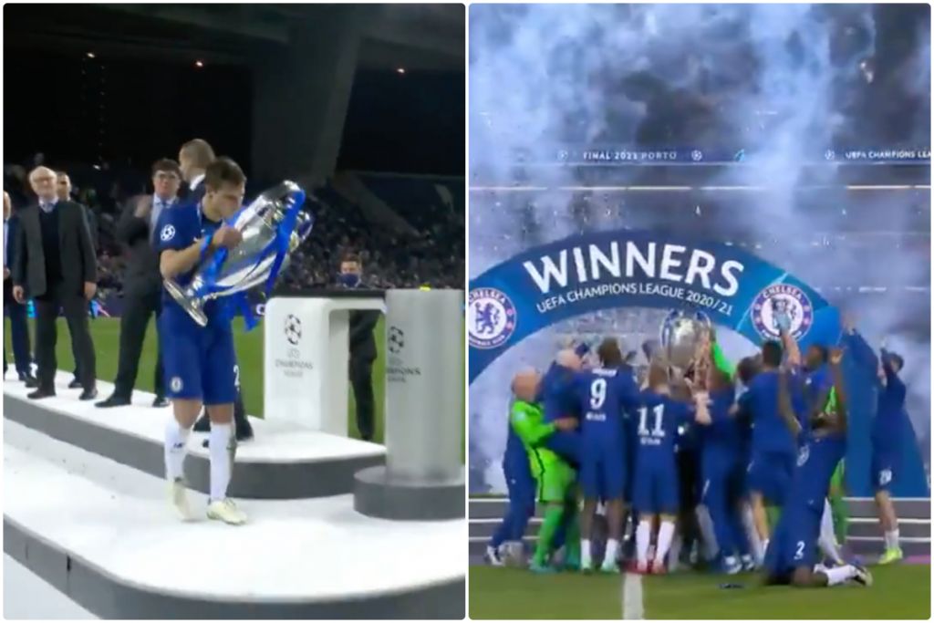 Video Azpilicueta Lifts Champions League Trophy For Chelsea In Scenes