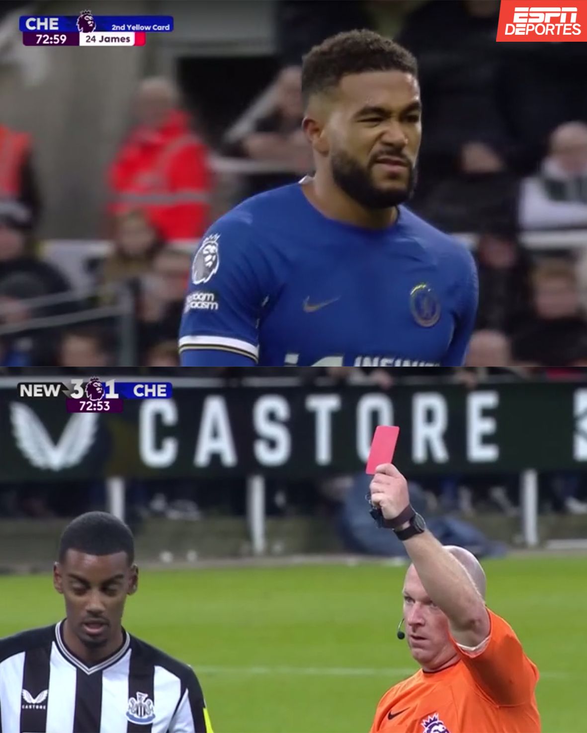 (Video) Reece James given red card for second yellow » Chelsea News